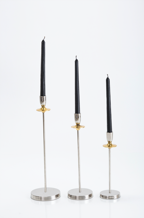 Austin Nickel & Gold Candle Holder  set of 3