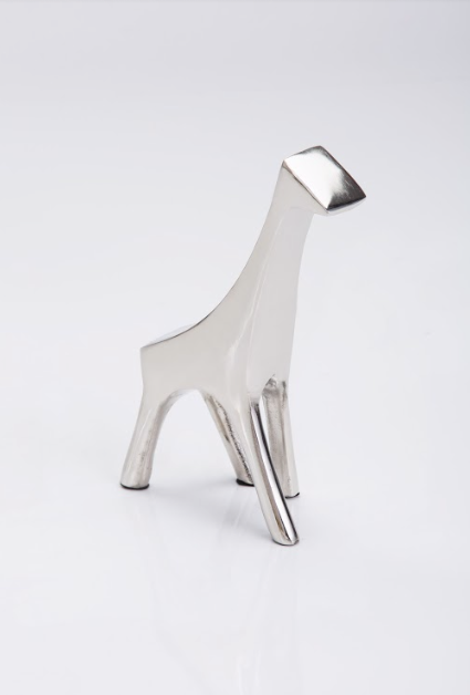 Geometric Giraffe Sculpture nickel