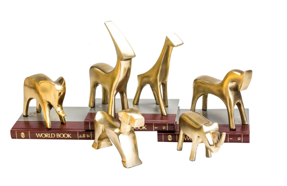 Geometric Giraffe Sculpture gold