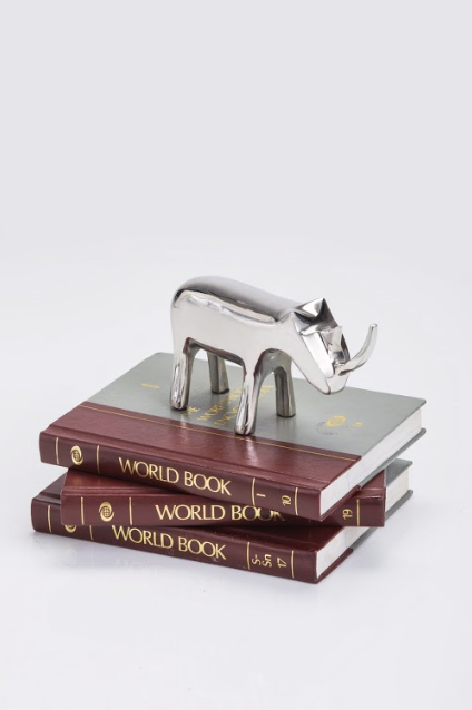 Geometric Rhino Sculpture nickel