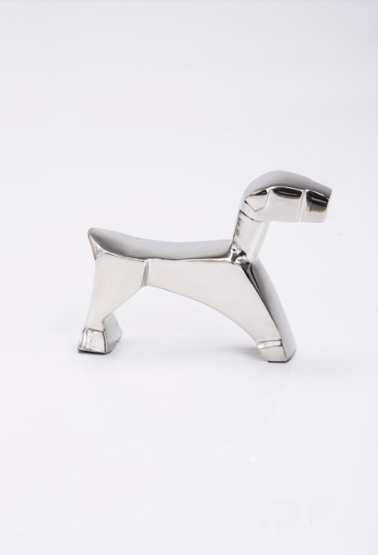 Geometric Dog Sculpture nickel