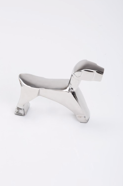 Geometric Dog Sculpture nickel