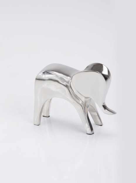 Geometric Elephant Sculpture nickel