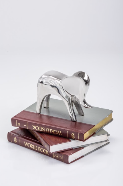 Geometric Elephant Sculpture nickel