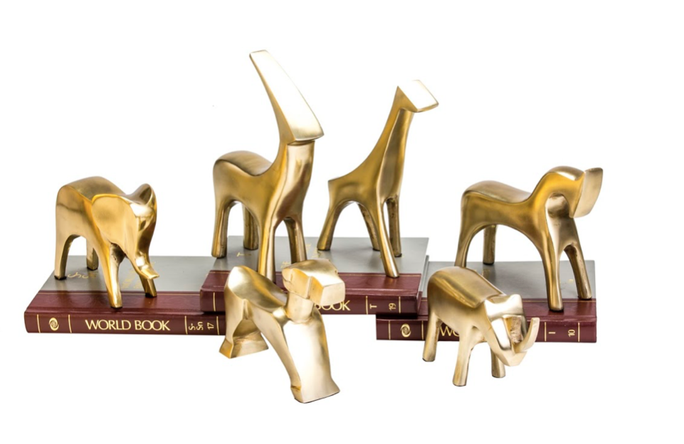 Geometric Elephant Sculpture gold