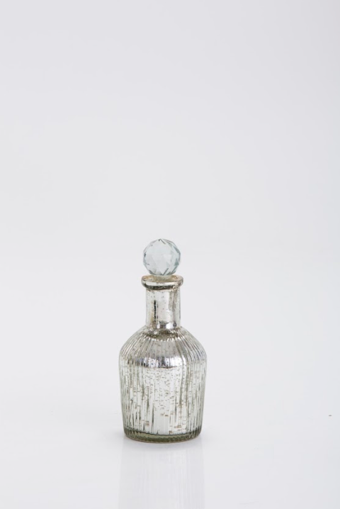 Trinity Silver glass decorative bottle Small