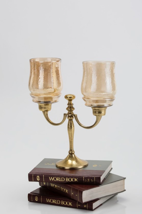 Adriana Two Lite Hurricane Candlestand