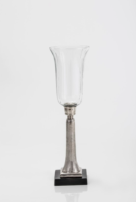 Venetian Diamond cut Hurricane candlestand Silver