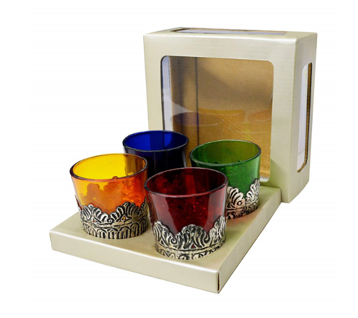 Araz Votives candle holder set of 4 for Home Decor with Gift Box