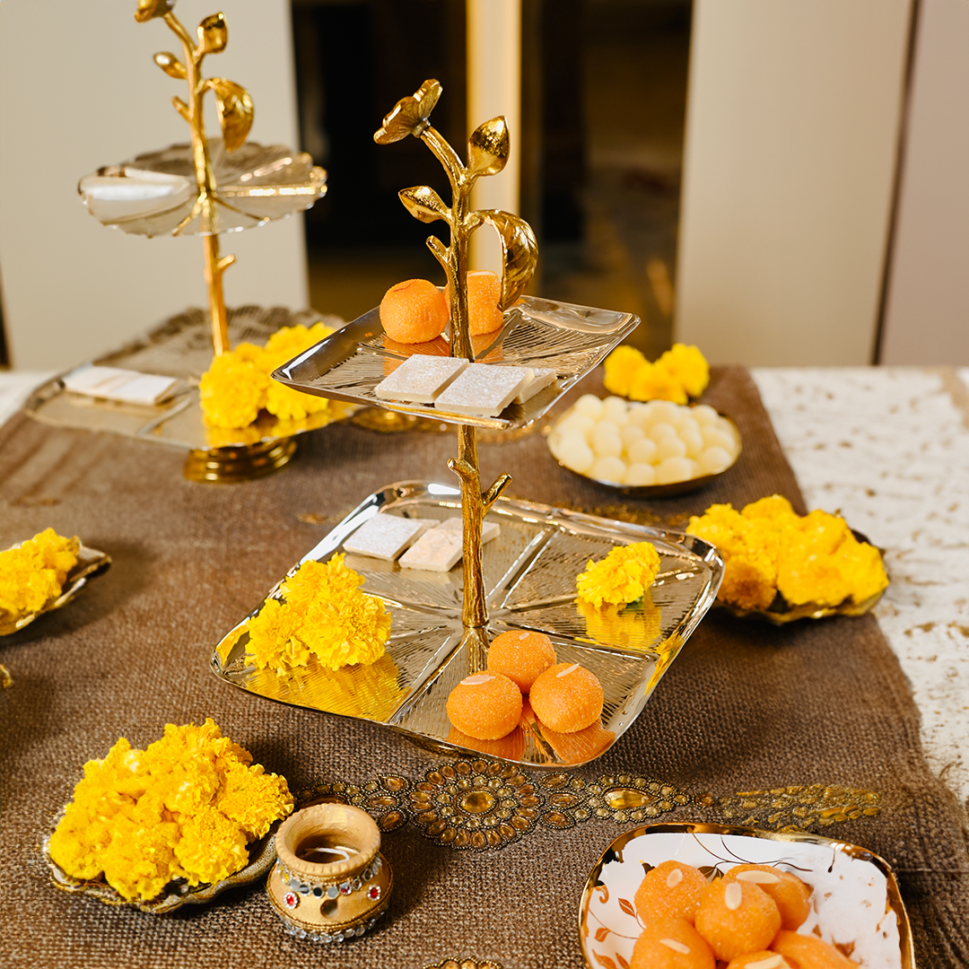 Navya Two Tier Square Platter
