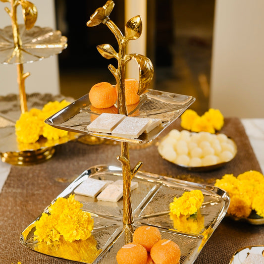 Navya Two Tier Square Platter