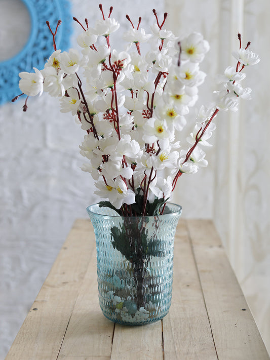 Sapphire Cylindrical Glass Vase