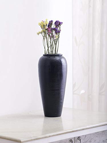 Torre Black Hammered Vase