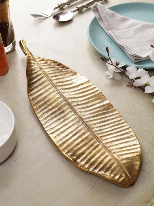 Aureus Leaf Platter Gold