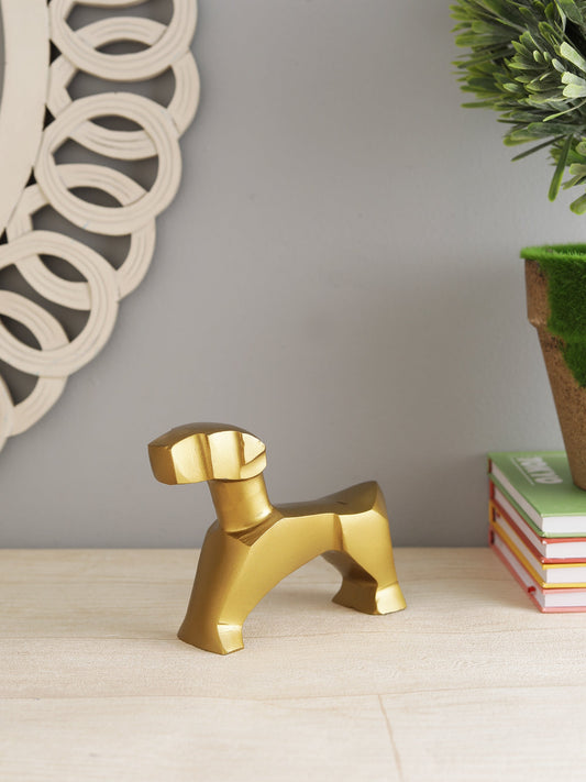 Geometric Dog Sculpture gold