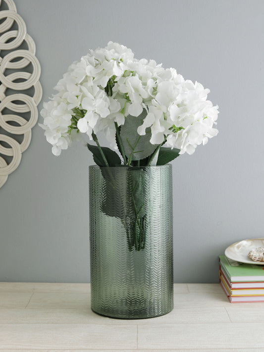 Emerald Green Glass Flower Vase