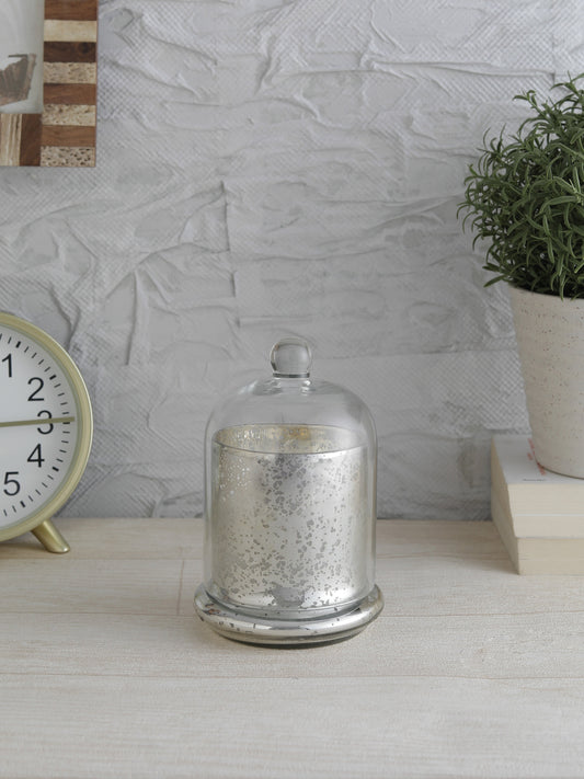 Metallic Silver Bell Jar Candle