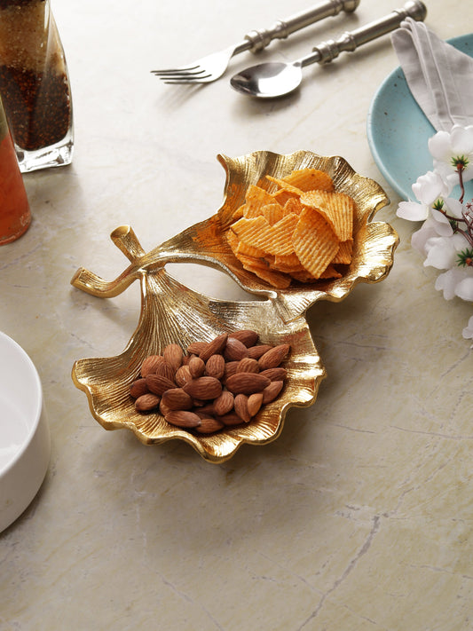 Donna Two Leaf Platter Gold