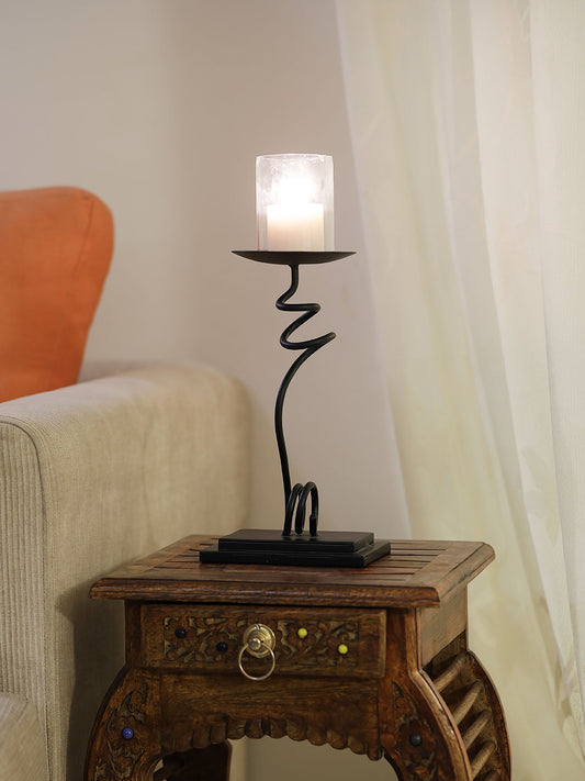 Willie Iron Pillar Candle holder