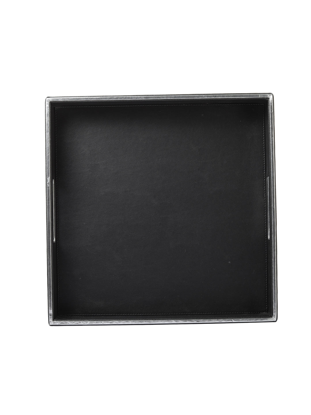 Noire Black & Silver Leatherite Square tray