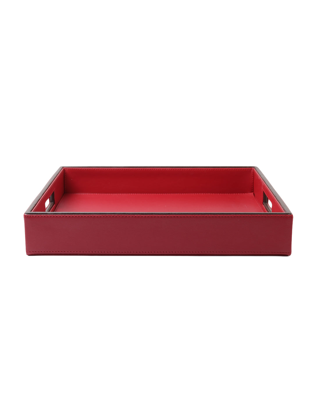 Crimson Red & Brown Leatherite tray