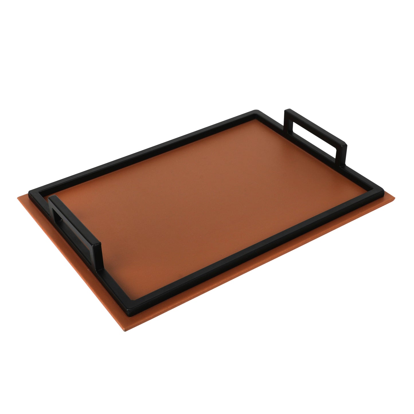 Nora Tan & Black Rectangular Tray