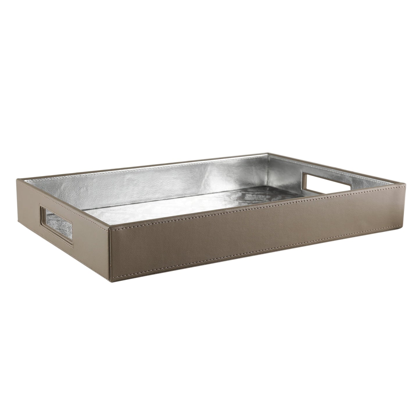 Coonoor Beige Glass Printed Rectangle Tray