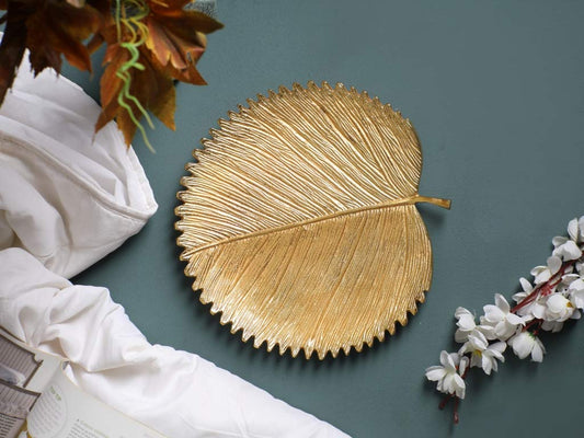 Sabal Leaf Platter Gold