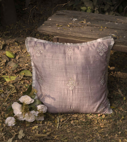 Peony Blush Embroidered Cushion