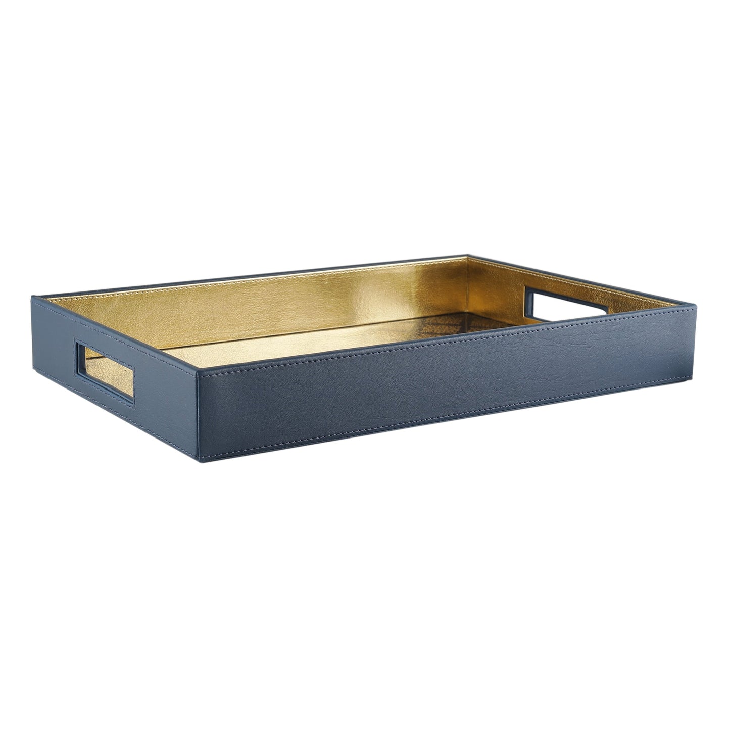 Bikaner Royal Blue Glass Printed Rectangle Tray