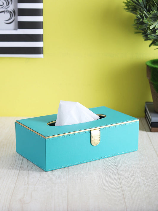 Sapphire Blue & Gold Tissue Box