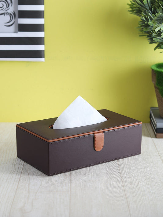 Cynthia Brown & Tan Tissue Box