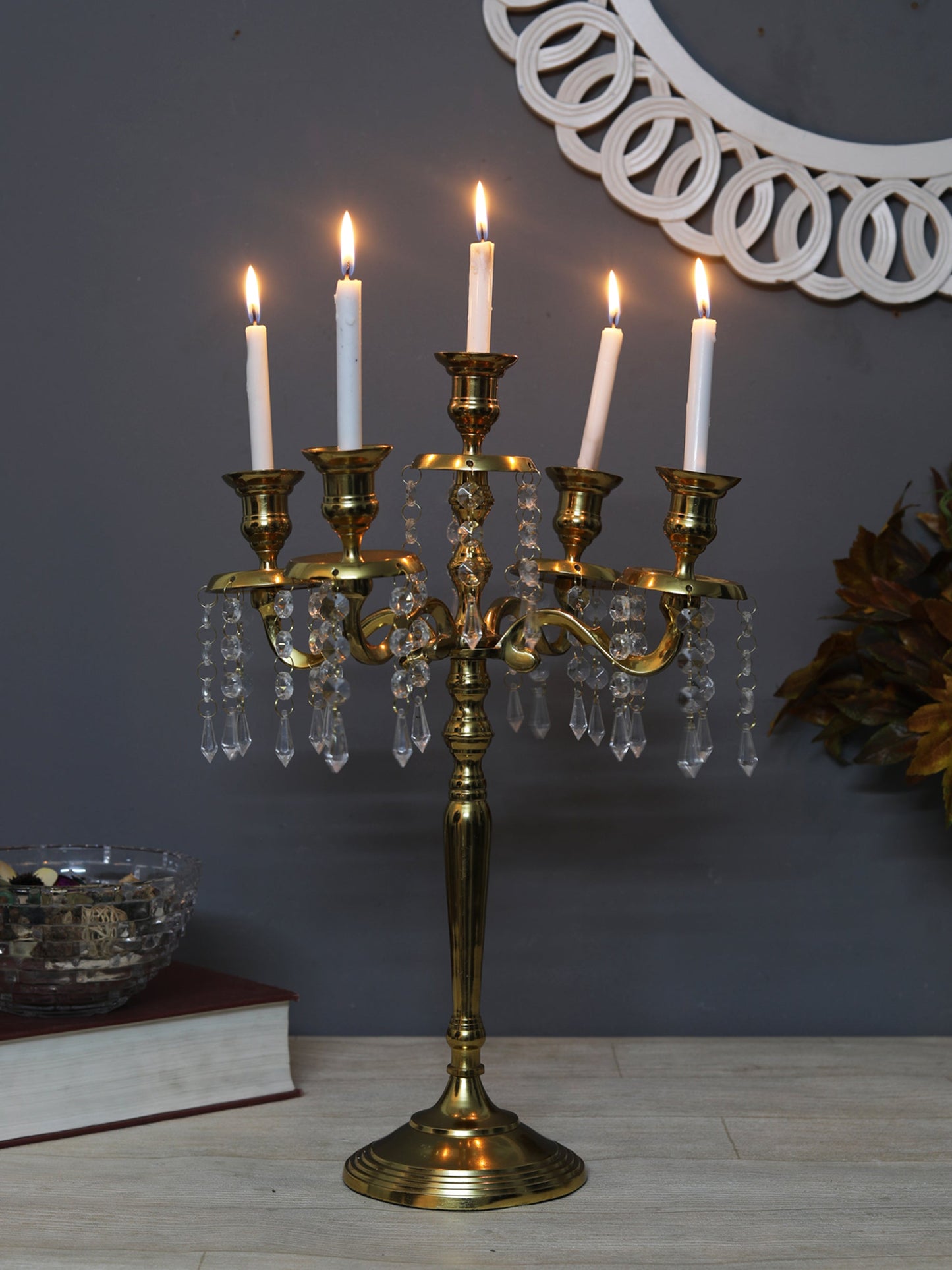 Roosevelt 5 Lite Jewelled Candleholder