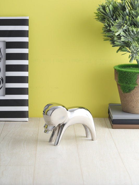 Geometric Elephant Sculpture nickel