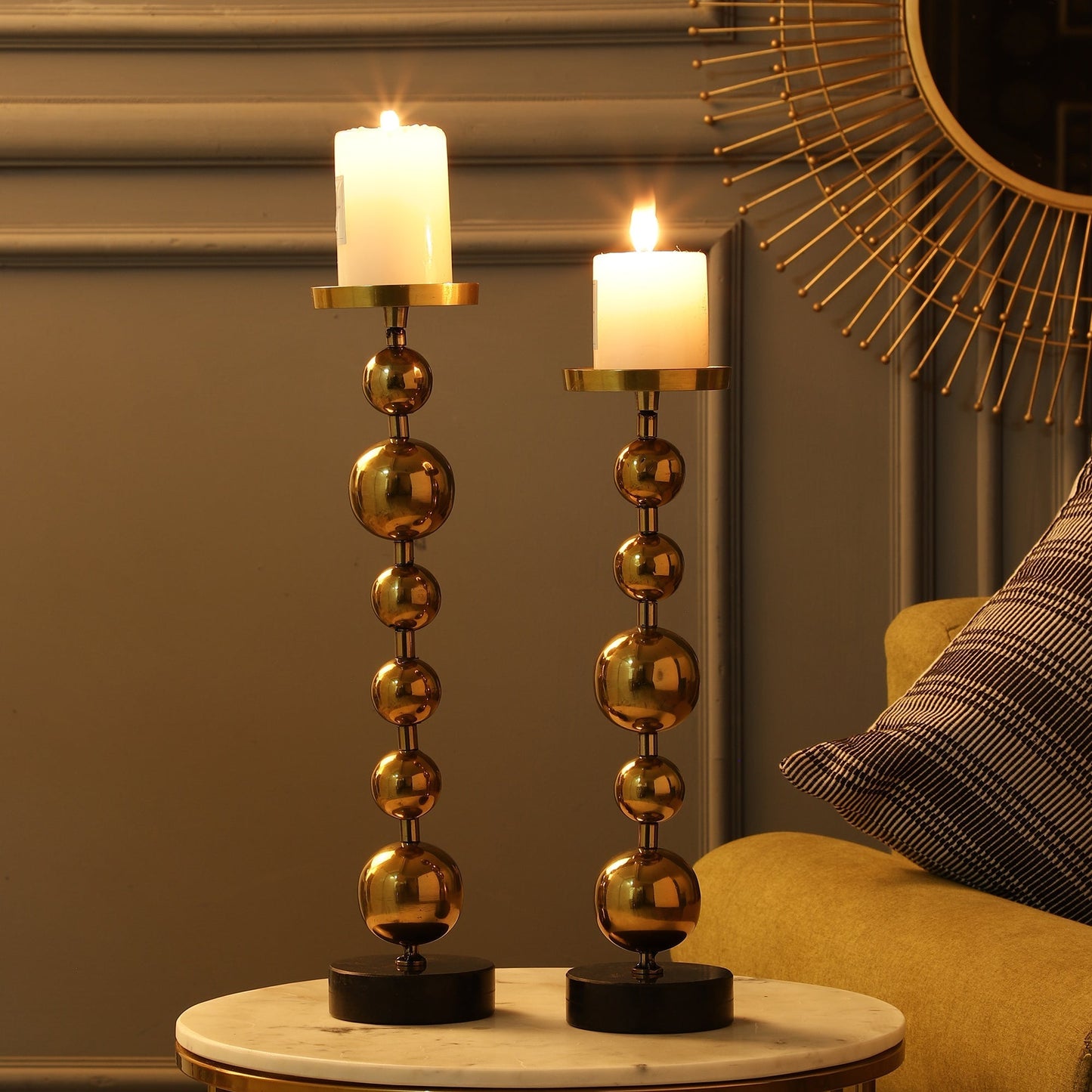 Oslo Gold Candleholders Set of 2