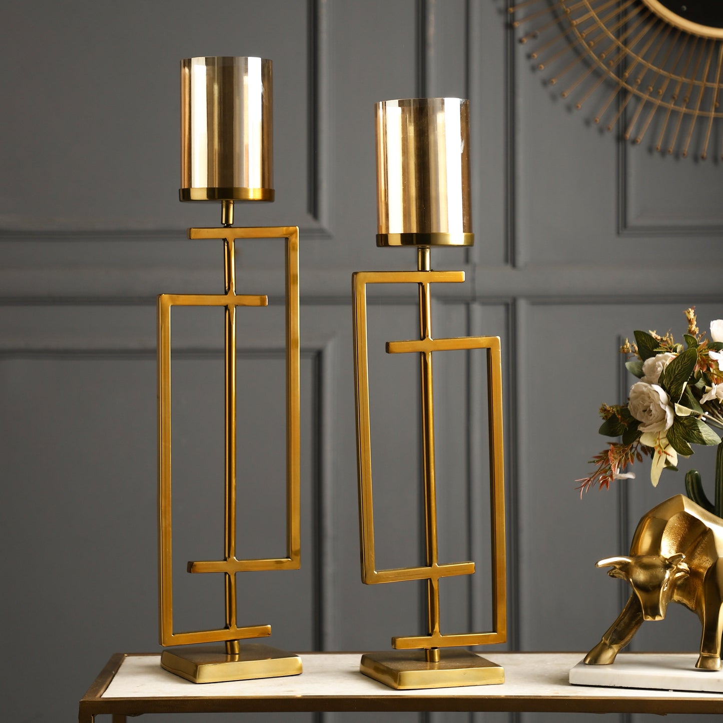 Arriba Gold Hurricane Set of 2