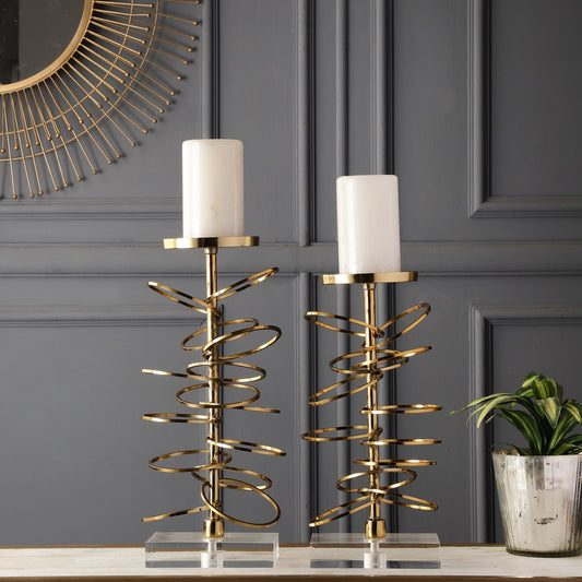 Adria Gold Candleholder Set of 2