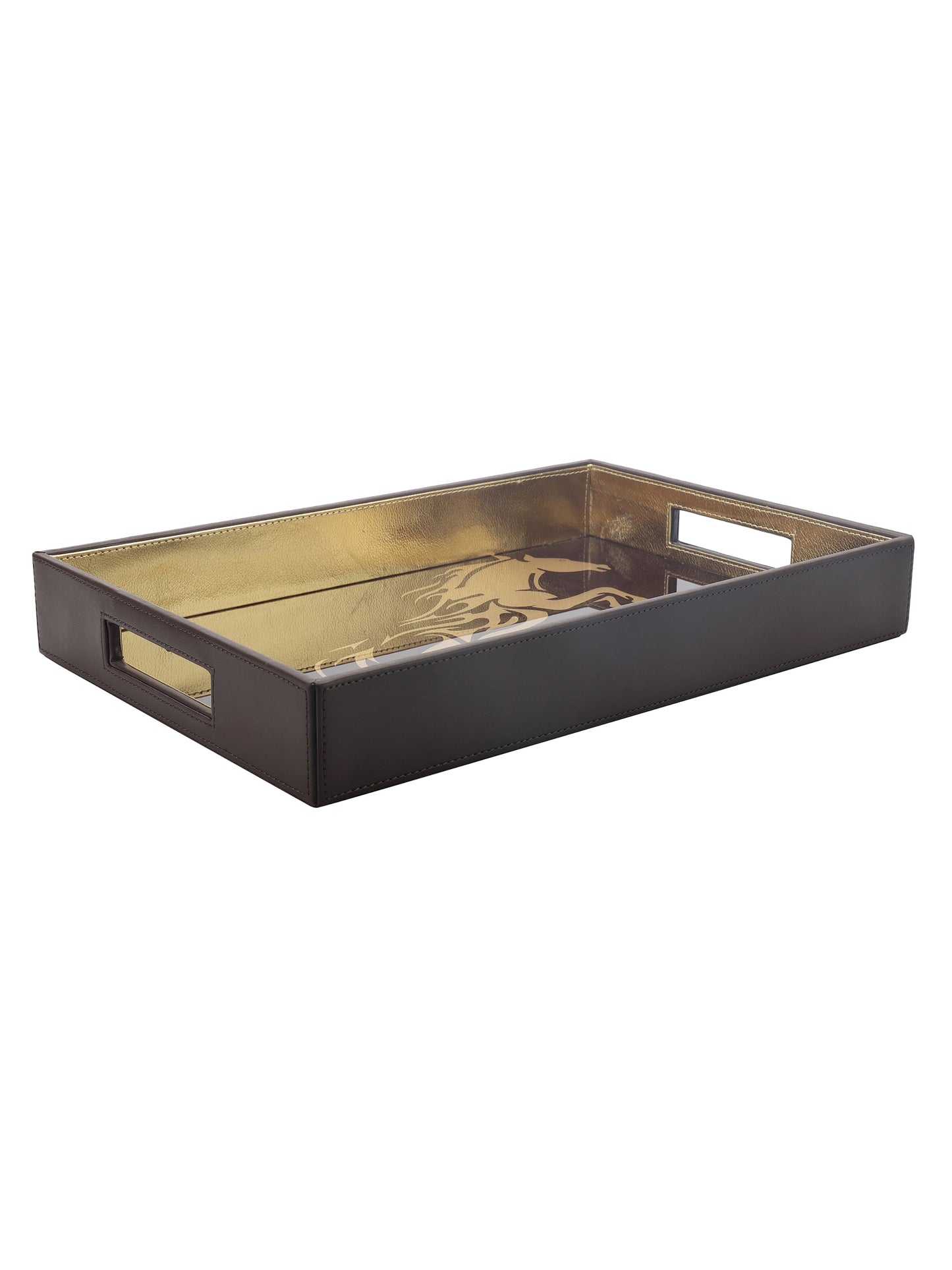 Jackson Horse Brown & Gold Rectangle Tray