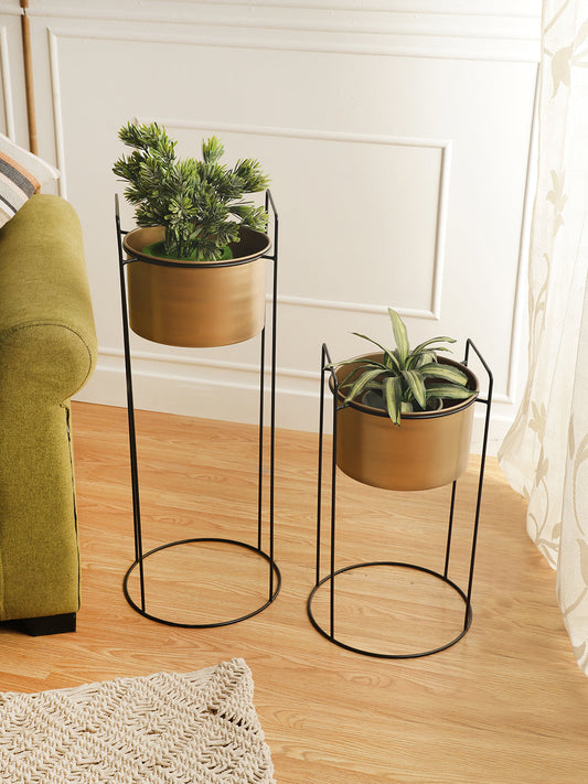 Rio Gold & Black Planters Set of 2