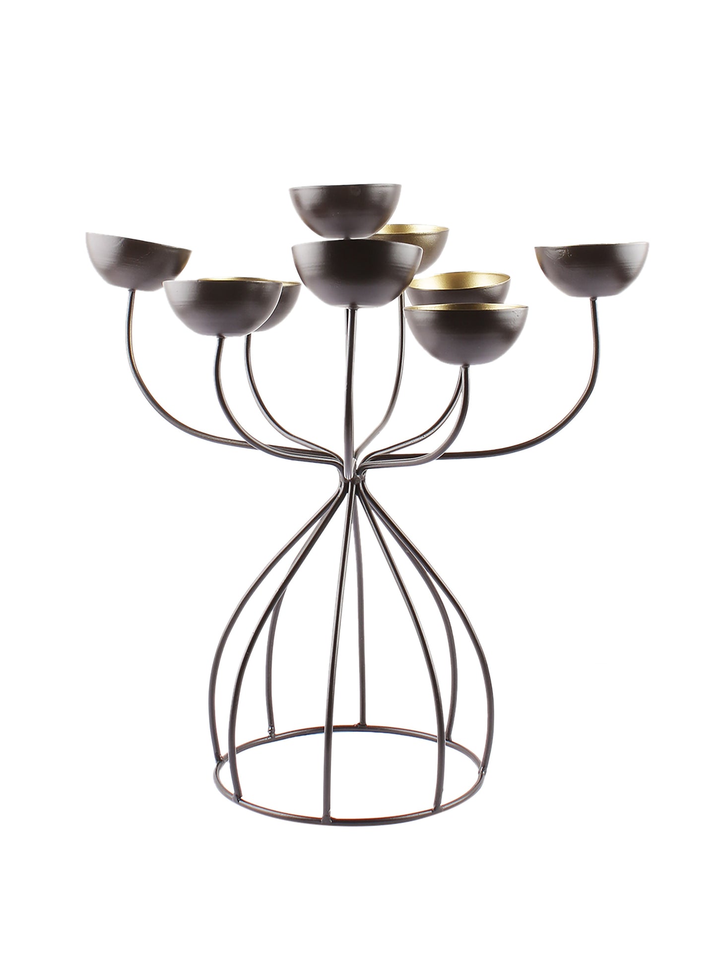 Danielle 9 Cups Black Iron Candleholder