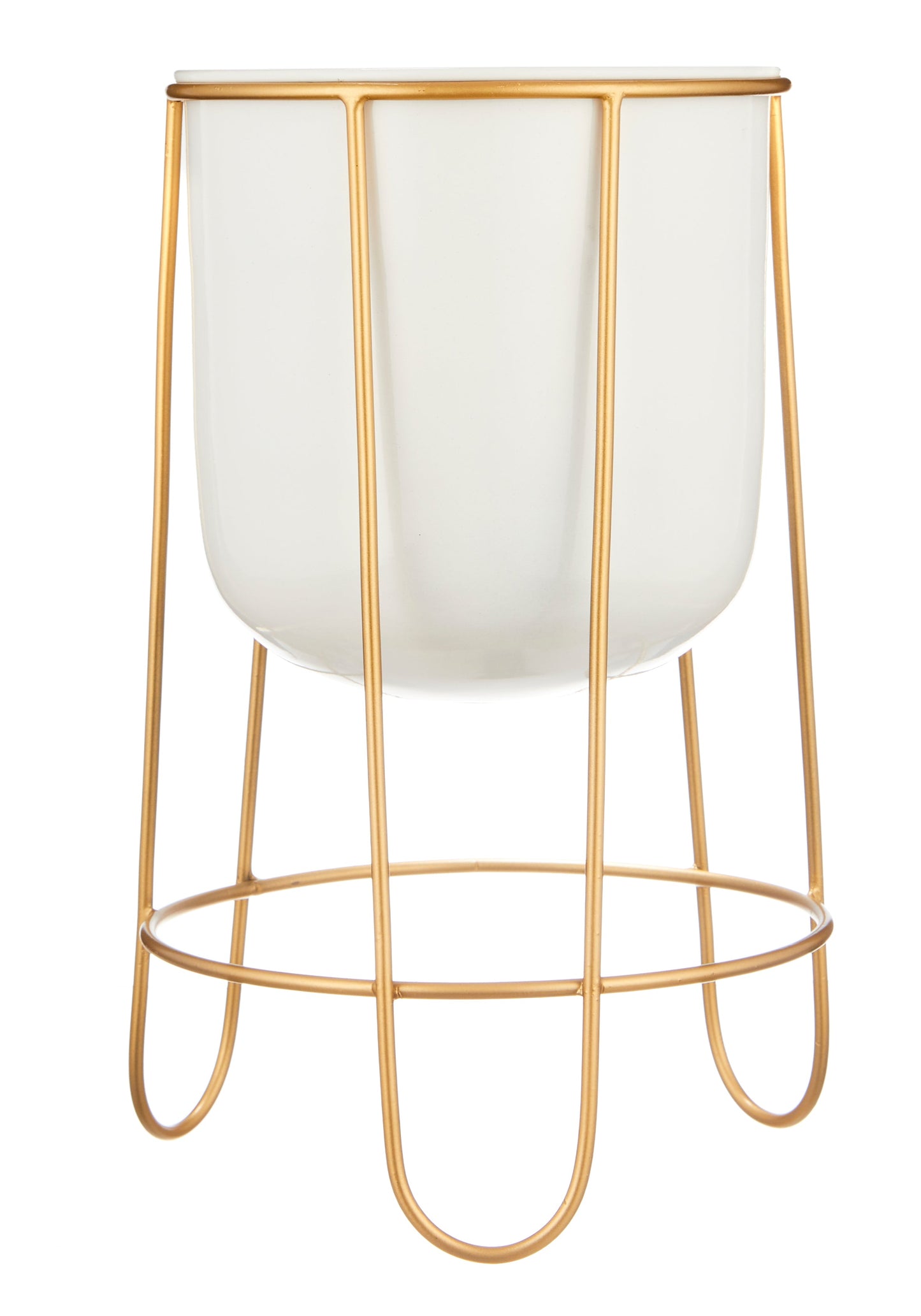 Florence White & Gold Planters Set of 2