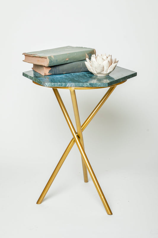 Verde Gold Tripod Table
