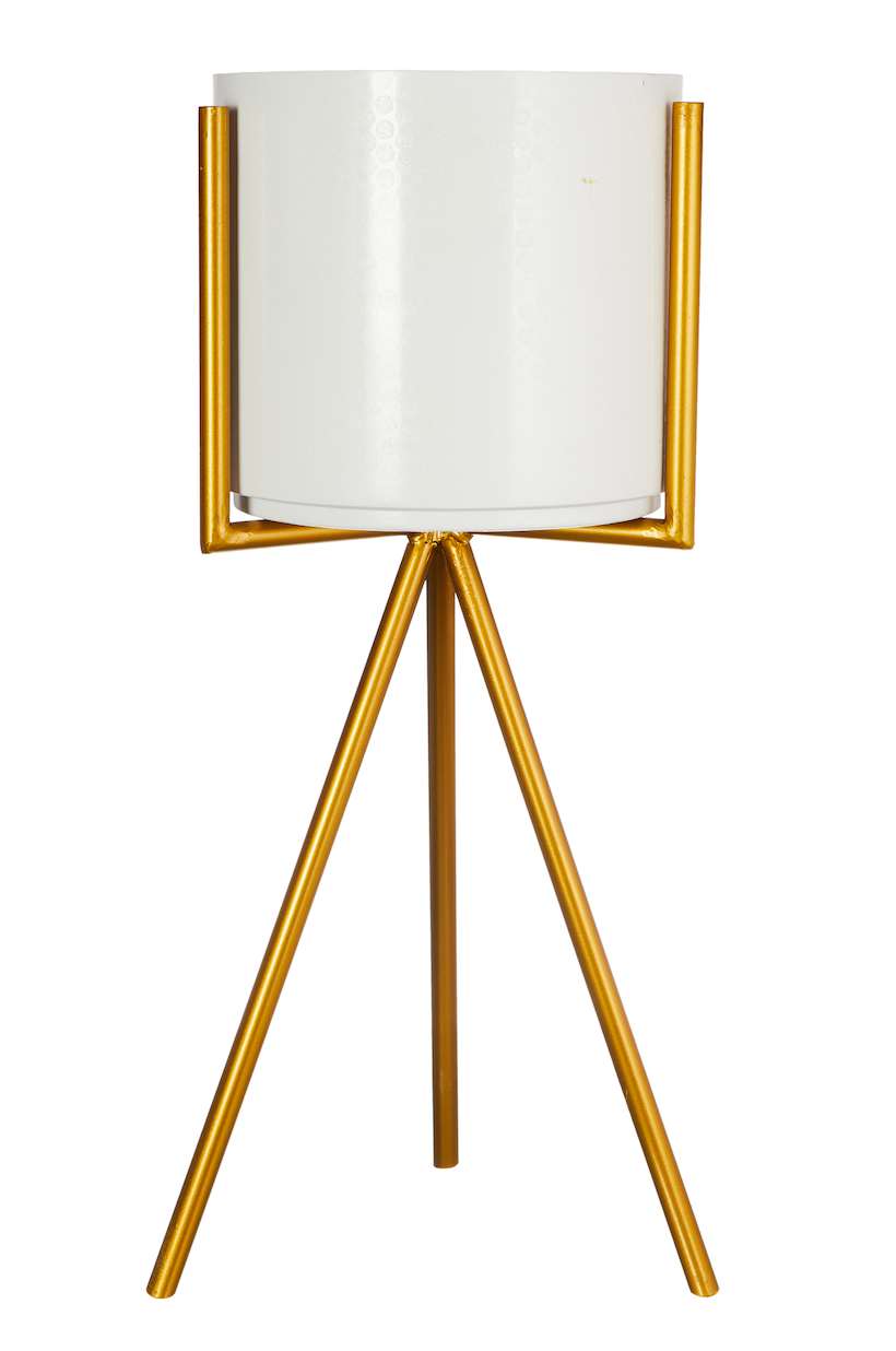 Olympus White & Gold Planter