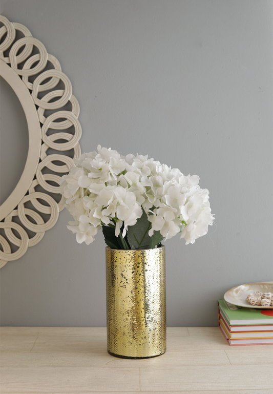 April Gold Glass Flower Vase