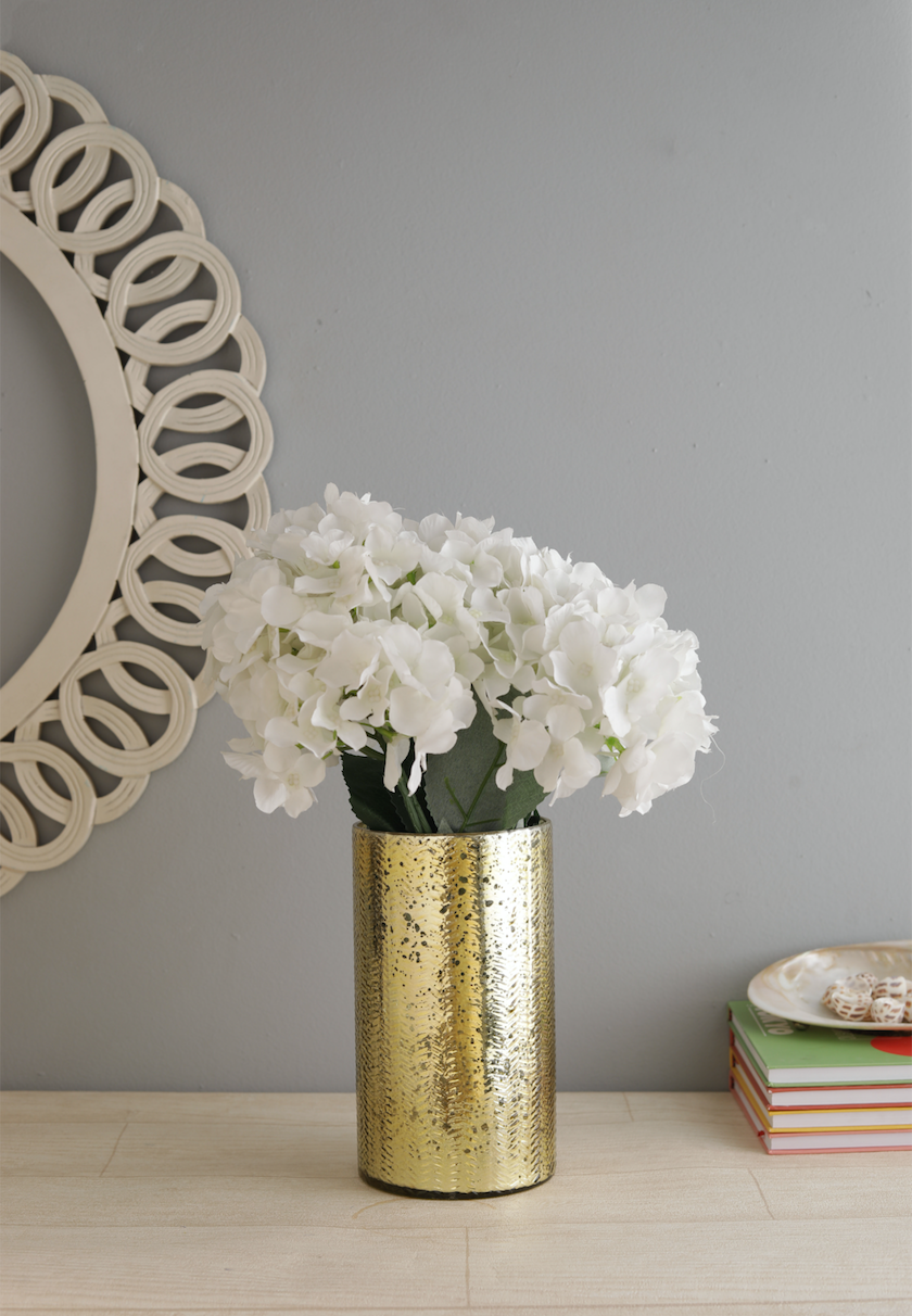 April Gold Glass Flower Vase