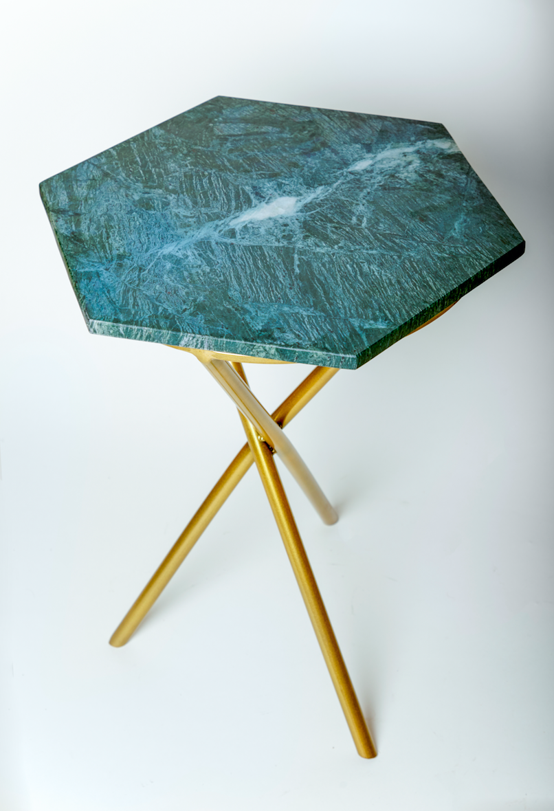 Verde Gold Tripod Table