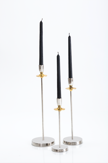 Austin Nickel & Gold Candle Holder  set of 3