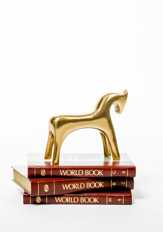Geometric Horse Sculpture gold